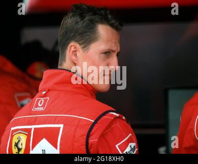 Circuito de Catalunya nei pressi di Montmelo Spagna 26.1.2002, Motorsport: Formula uno test invernale - Michael SCHUMACHER, Ferrari Foto Stock