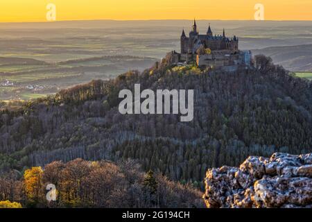 Castello di Hohenzollern a Hechingen sull'Alb Svevo Foto Stock