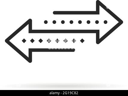 freccia di direzione nera come il trasferimento Illustrazione Vettoriale