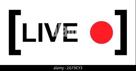 Icona Live streaming. Design moderno del pulsante vettoriale ad aria isolato su sfondo bianco . Illustrazione Vettoriale