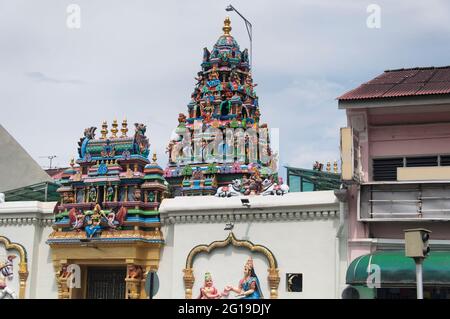 Il più antico tempio indù, il tempio di sri mahamariamman, nella zona di george della città di penang malesia. Foto Stock