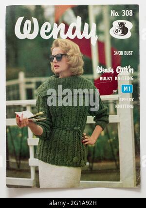 Brochure vintage Wendy Knitting Pattern Foto Stock