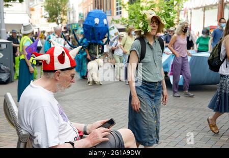 Protesta per l'estinzione della fauna selvatica, Nottingham Foto Stock