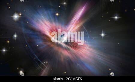 Sfondo astratto. Foro nero con nebulosa nello spazio esterno. Elementi di questa immagine forniti dalla NASA. Foto Stock