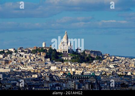 Francia, Parigi (75), la basilica del Sacro cuore sulla collina di Montmartre Foto Stock