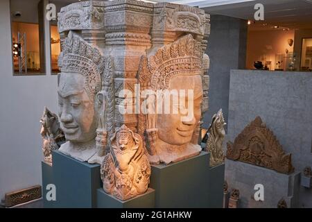 Francia, Parigi, museo Guimet, sala Angkor Foto Stock
