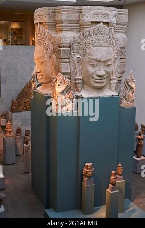 Francia, Parigi, museo Guimet, sala Angkor Foto Stock