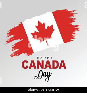 Felice Canada giorno saluti russo. Disegno di illustrazione vettoriale. Illustrazione Vettoriale