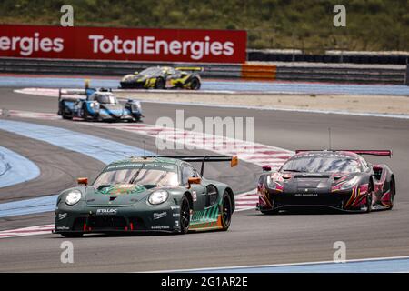 93 Michael Fassbender (IRL), Jaxon Evans (NZL), Richard Lietz (AUT), Porsche 911 RSR - 19 GARE PROTONI, azione nel corso della 2021 4 ore di le Castellet, 3° round della 2021 European le Mans Series, dal 04 al 06 giugno 2021 sul circuito Paul Ricard, a le Castellet, Francia - Foto Francois Flamand / DPPI / LiveMedia Foto Stock