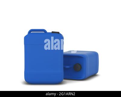 Lattino jerry vuoto. illustrazione 3d isolata su sfondo bianco. Contenitore per benzina o altri liquidi Foto Stock