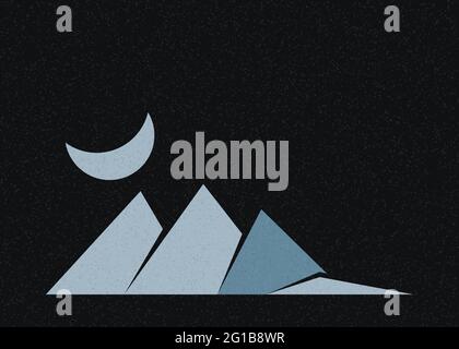 Illustrazione generativa di poster con silhouette delle Geometric Mountains Illustrazione Vettoriale