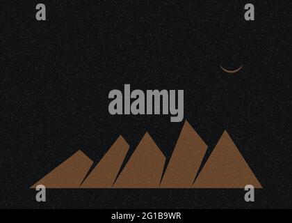 Illustrazione generativa di poster con silhouette delle Geometric Mountains Illustrazione Vettoriale
