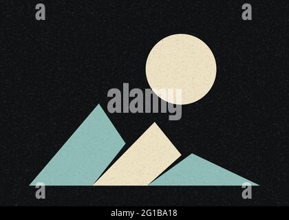 Illustrazione generativa di poster con silhouette delle Geometric Mountains Illustrazione Vettoriale