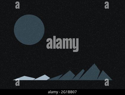 Illustrazione generativa di poster con silhouette delle Geometric Mountains Illustrazione Vettoriale