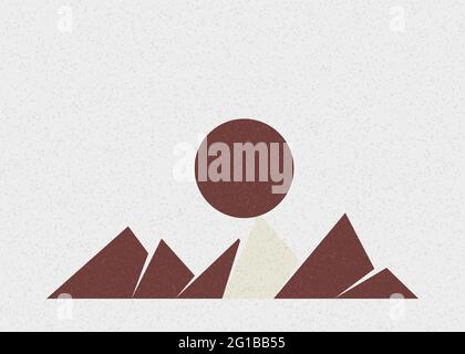 Illustrazione generativa di poster con silhouette delle Geometric Mountains Illustrazione Vettoriale