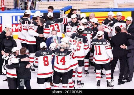 Riga, Arena riga, finale, Finlandia. 06 giugno 2021. Canada (Campionato del mondo di hockey su ghiaccio 2021 IIHF), campione del mondo canadese 2021 (USCITA Svizzera/Croazia) Credit: SPP Sport Press Photo. /Alamy Live News Foto Stock