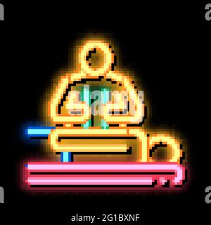 Thailandia Massaggio relax al neon bagliore icona illustrazione Illustrazione Vettoriale