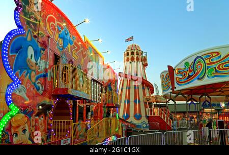 Hunstanton, Pleasure Beach, Funfair, Norfolk, Inghilterra, REGNO UNITO Foto Stock