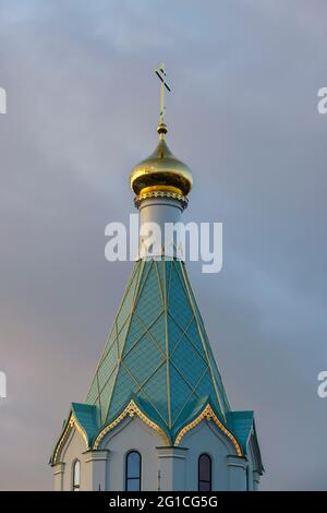 FRANCIA, BAS-RHIN (67), STRASBURGO, CAMPANILE DELLA CHIESA ORTODOSSA RUSSA Foto Stock