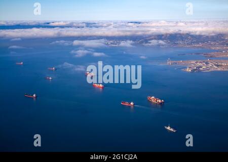 Fotografia aerea della città e della baia di San Francisco Foto Stock