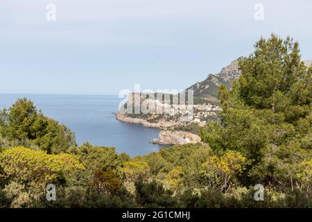 Complesso alberghiero Cliffside a Port de Soller, Mallorca, Spagna Foto Stock