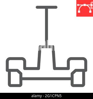 Icona della linea di hoverboard Illustrazione Vettoriale