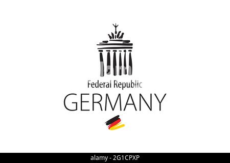 Icona vettoriale porta Branderburg a Berlino in Germania Illustrazione Vettoriale