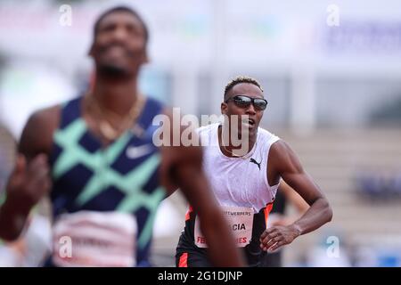 06-06-2021: Atletiek: FBK Giochi: Hengelo HENGELO, PAESI BASSI - 6 GIUGNO: Liemarvin Bonevacia dei Paesi Bassi durante la FBK Games 2021 a FBK Stadiu Foto Stock