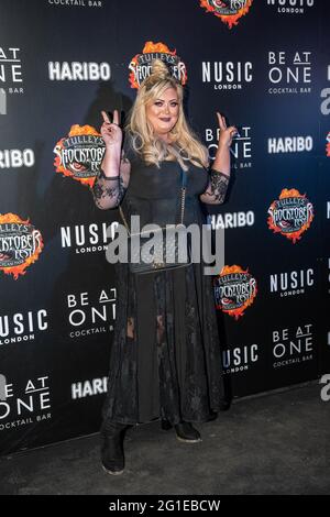 Serie Gemma Collins, Richard Blackwell, Katie Price Heavy D Dr Ranj, sul tappeto nero al Tullys Halloween Shocktober Fest Foto Stock