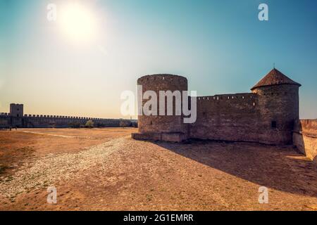 Antica fortezza Akkerman nella città di Bilhorod-Dnistrovskyi nella regione di Odessa. Ucraina Foto Stock