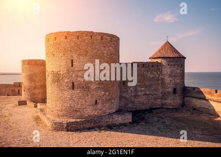 Antica fortezza Akkerman nella città di Bilhorod-Dnistrovskyi nella regione di Odessa. Ucraina Foto Stock