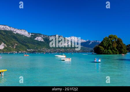 FRANCIA, ALTA SAVOIA (74) LAGO DI ANNECY. Foto Stock