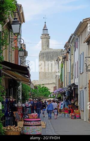 Tour de Costanza torre nei bastioni nord, città medievale di Aigues-Mortes, Camargue, dipartimento del Gard, regione Occitanie, Mar Mediterraneo Foto Stock