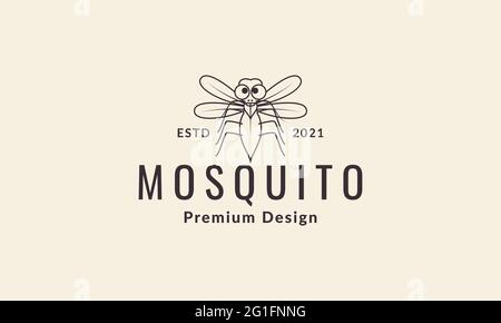 linee cute mosca moquito logo simbolo vettore icona illustrazione grafica Illustrazione Vettoriale