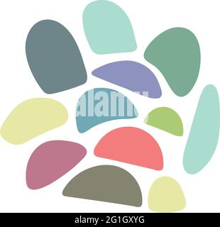 Set di forme casuali. Semicerchio astratto forme moderne. Set di forme organiche contemporanee. Illustrazione Vettoriale