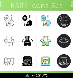 Set di icone per le attività del campo estivo Illustrazione Vettoriale