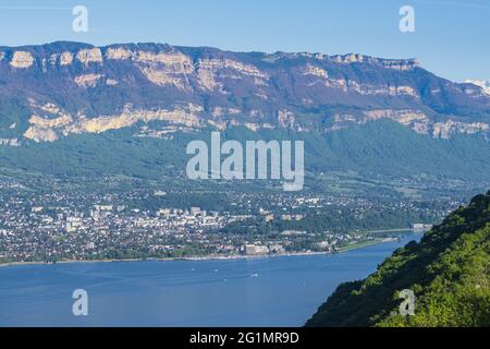 Francia, Savoia, Aix-les-Bains sulle rive del lago Bourget Foto Stock