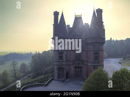 Francia, Finisterre, Saint Goazec, Castello di Trevarez (vista aerea) Foto Stock
