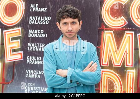 Roma, Italia. 07 giugno 2021. L'attore italiano Vincenzo Zampa durante la fotocellula a Roma del film italiano 'Comedians' (Foto di Matteo Nardone/Pacific Press) Credit: Pacific Press Media Production Corp./Alamy Live News Foto Stock