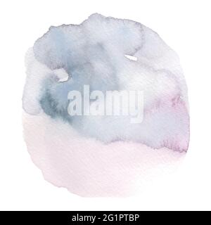 Colorare le forme del pennello acquerello con dipinto a mano su sfondo bianco. Illustrazione Vettoriale