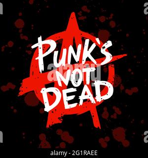 Set di punk rock. Punks non parole morte, simbolo anarchico ed elementi di disegno. Illustrazione vettoriale Illustrazione Vettoriale