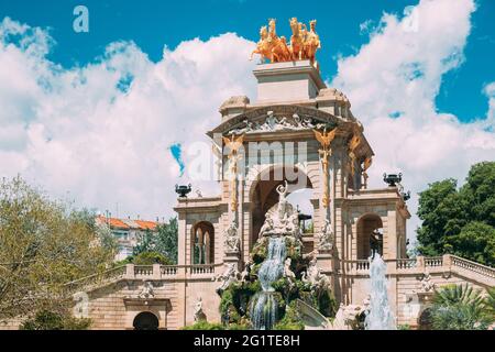 Barcellona, Spagna. Vista del parco della Cittadella in Sunny Day Foto Stock