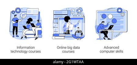 ILLUSTRAZIONI vettoriali astratte per la formazione di SPECIALISTI IT. Illustrazione Vettoriale