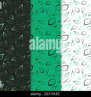 Serie di ripetizioni di lamelle senza giunture. Modello di lamella con tre opzioni. Ripetere lo sfondo del modello. Sfondo cartoon carino variopinto. Illustrazione Vettoriale