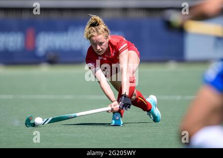 AMSTELVEEN, PAESI BASSI - 7 GIUGNO: Michelle Struijk del Belgio durante la partita dei Campionati europei di Hockey tra Belgio e Italia allo stadio Wagener il 7 giugno 2021 ad Amstelveen, Paesi Bassi (Foto di Gerrit van Keulen/Orange Pictures) Foto Stock