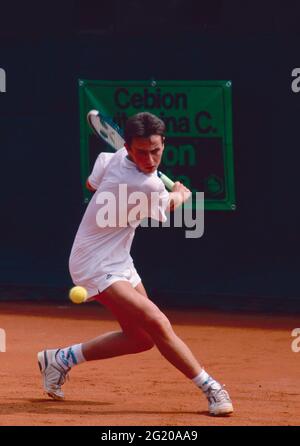 Tennista rumeno Dinu Pescariu, Bonfiglio, Milano, Italia 1990 Foto Stock