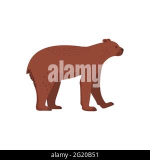 Animali. Orso a faccia corta. Orso estinto preistorico americano. Illustrazione vettoriale in stile piatto isolata su sfondo bianco Illustrazione Vettoriale