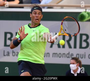 Parigi, fra. 07 giugno 2021. Parigi, Roland Garros, francese Open Day 9 07/06/2021 Rafa Nadal (ESP) vince il quarto round match Credit: Roger Parker/Alamy Live News Foto Stock