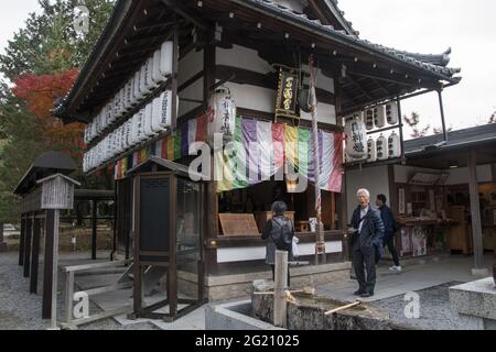 KYOTO, GIAPPONE - Dic 16, 2019: Kyoto, Giappone - 27 Nov, 2019: La gente visita i giardini del tempio di Kodaiji a Kyoto Giappone. Foto Stock