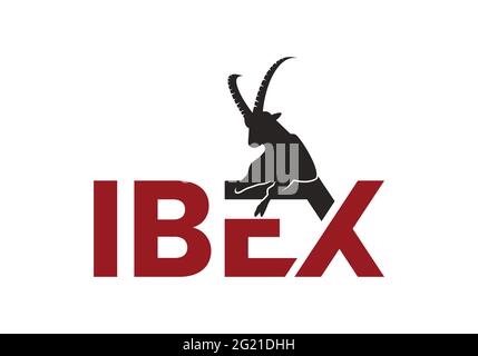 Concetto creativo unico di logo Alpine Ibex, illustrazione vettoriale del logo Mountain Goat Illustrazione Vettoriale